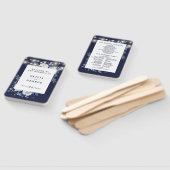 ネイビーブルーの糸の照明 花の結婚式のプログラム ハンドファン (組立なし)