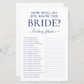 ネイビーブルーの結婚前お祝いゲーム (正面/裏面)