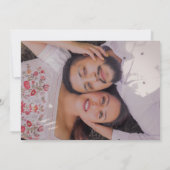 ネイビーブルーの結婚式の写真 セーブザデート (裏面)