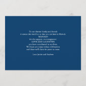 ネイビーブルーの結婚式の受付時間割表 プログラム (裏面)