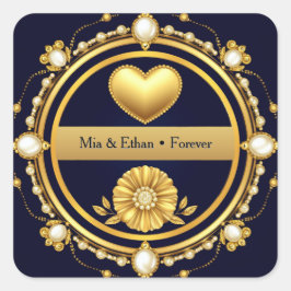 💙 ネイビーブルーの結婚式サンクスギフト 💙 スクエアシール