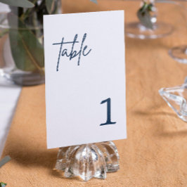 ネイビーブルーの結婚式テーブルナンバー 招待状