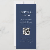 ネイビーブルーの結婚式フォトストリップQRコード (裏面)