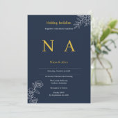 ネイビーブルーの結婚式招待状 招待状 (スタンド正面)
