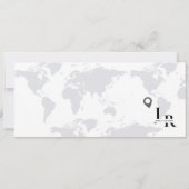 ネイビーブルーの結婚式招待状 航空券スタイル 招待状 (裏面)