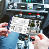 ネイビーブルーの結婚式招待状 航空券スタイル 招待状