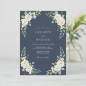 ネイビーブルーの結婚式 ウェディング 招待状 (スタンド正面)