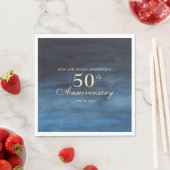 ネイビーブルーの結婚50周年記念 スタンダードランチョンナプキン (インサイチュ)