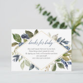 ネイビーブルーの緑の葉書リクエスト エンクロージャーカード (スタンド正面)