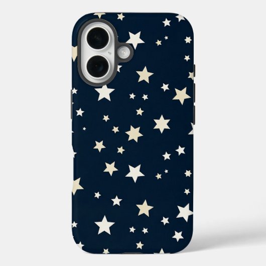 ネイビーブルーの背景に白い星の愛国柄 Case-Mate iPhoneケース (裏面)