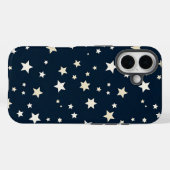 ネイビーブルーの背景に白い星の愛国柄 Case-Mate iPhoneケース (裏面 (横))