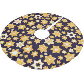 ネイビーブルーの背景を持つクリスマスクッキーリース ブラッシュドポリエステルツリースカート (アングル)