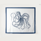 ネイビーブルーの航海のヴィンテージ タペストリー (正面(横))