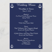 ネイビーブルーの航海をテーマにした結婚式のメニュー オーダーメイド招待状 メニュー (正面)