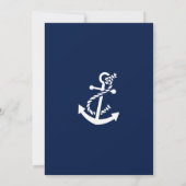 ネイビーブルーの航海用ボートアンカー セーブ・ザ・デート (裏面)