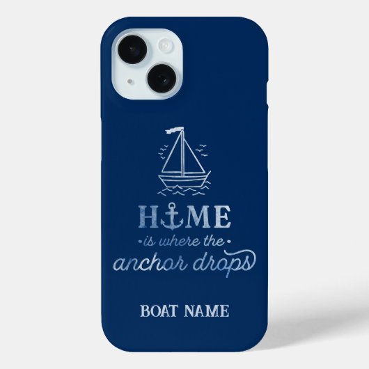 ネイビーブルーの船のデザイン Case-Mate iPhoneケース (裏面)