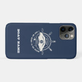 ネイビーブルーの船名プレートナウティカルテーマ Case-Mate iPhoneケース (裏面(横))