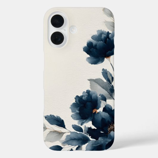 ネイビーブルーの花々 Case-Mate iPhoneケース (裏面)