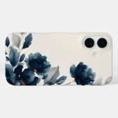 ネイビーブルーの花々 Case-Mate iPhoneケース (裏面 (横))