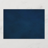 ネイビーブルーの花とグリーンの幾何学的な結婚式 エンクロージャーカード (裏面)