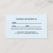 ネイビーブルーの花に黄色の花の背景モノグラム 予約カード (裏面)