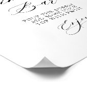 ネイビーブルーの花のウェディングシャワー ミモザバー サイン (角)