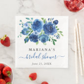 ネイビーブルーの花のデザインの結婚前お祝いパーティー (インサイチュ)