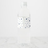 ネイビーブルーの花の卒業式 ペットボトルラベル (裏面)