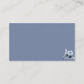 ネイビーブルーの花の赤ちゃんシャワー何人のキス エンクロージャーカード (裏面)
