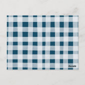 ネイビーブルーの花を添えたブライダルシャワーのレシピ ポストカード (裏面)