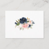 ネイビーブルーの花嫁の願い 花束 ゴールド ジオメトリック ハニームーン ウィッシュ エンクロージャーカード (裏面)