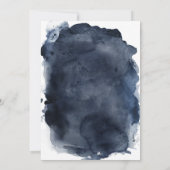 ネイビーブルーの花嫁姿の幾何学的フレームを変更する 招待状 (裏面)