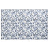 ネイビーブルーの花柄の蔓トワール ファブリック (ヤード)