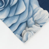 ネイビーブルーの花柄ストライプの結婚前お披露目パーティー フリースブランケット (角)