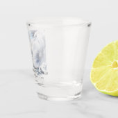 ネイビーブルーの花柄ブライダルシャワー ショットグラス (右)