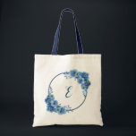 ネイビーブルーの花柄ボヘミアンスタイルのオリジナルギフト トートバッグ<br><div class="desc">ネイビーブルーの花柄ボヘミアンスタイルのオリジナルギフト トートバッグ。バイオレットプリント ©</div>