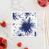 ネイビーブルーの花柄 スタンダードカクテルナプキン (インサイチュ)