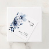 ネイビーブルーの花柄 ブライダルシャワー フェイバータグ (インサイチュ)