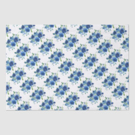 ネイビーブルーの花柄 薄葉紙