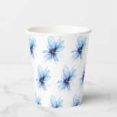 ネイビーブルーの花 ミニマルでエレガントな ブライダルシャワー 紙コップ (裏面)