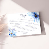 ネイビーブルーの花 ミニマルなレシピカード