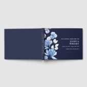 ネイビーブルーの花　愛する人の追悼　葬儀 ゲストブック (全面)