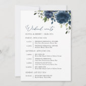 ネイビーブルーの花、緑、のタイムラ結婚イン (正面)