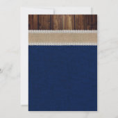 ネイビーブルーの落ち着いたひまわりウエディング 招待状 (裏面)