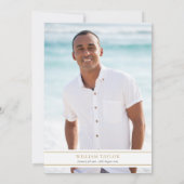 ネイビーブルーの葉 お別れの会 ライフセレブレーション フォト 招待状 (裏面)