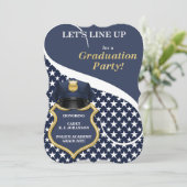 ネイビーブルーの警察学院卒業 招待状 (スタンド正面)