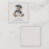 ネイビーブルーの赤ちゃんクマのオリジナルカード ノートカード (正面/裏面)