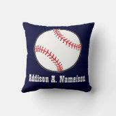 ネイビーブルーの野球  名前 スポーツ 部屋 男の子 クッション (裏面)