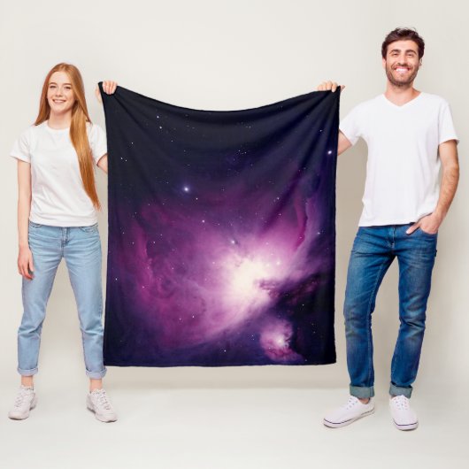ネイビーブルーの銀河宇宙星夜空 フリースブランケット (インサイチュ)
