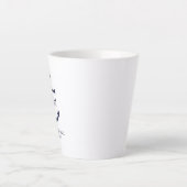 ネイビーブルーの錨の結婚式 カフェラテマグ (正面)